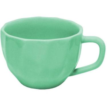 Imagem de Xícara Para Chá De Porcelana Prisma Kit 4 Unid Verde - 200ml - PORCELA