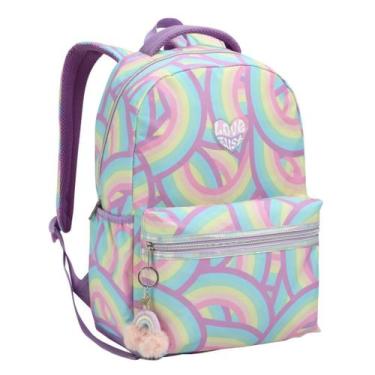 Imagem de Mochila Escolar Juvenil Feminina Multicolor - Denlex