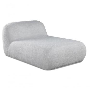 Imagem de Chaise Long Estofada Tecido Bucle Cinza 1,20x1,65 Kumura