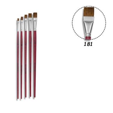 Imagem de 6 Pincel Tigre 181 Chato Longo Orelha de Boi N. do 04 Ao 14