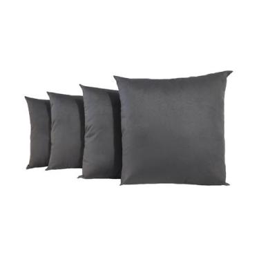 Imagem de Kit 4 Almofadas Silicone Decorativas Tecido Sued Lisas 45x45 Com Zíper