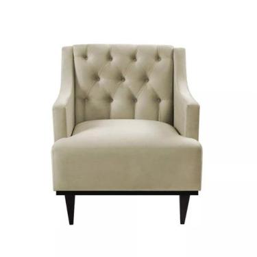 Imagem de Poltrona Decorativa Clássica Capitonê Suede Bege - SA Móveis - Estopar