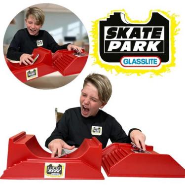 Imagem de 2 pista 2 skate dedo (rampa  half) corrimão escada  vermelha - Glassli