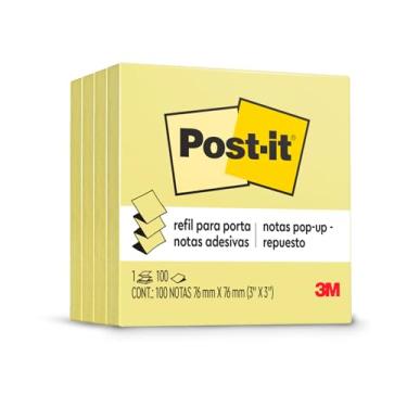 Imagem de Post-it, 3M, Bloco de Notas Adesivas,76 mm x 76 mm, Amarela - 100 folhas, Amarelo