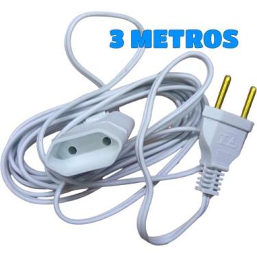 Imagem de Extensão Elétrica Cabo Prolongador de 3 Metros 2x075 com Tomada de 10a