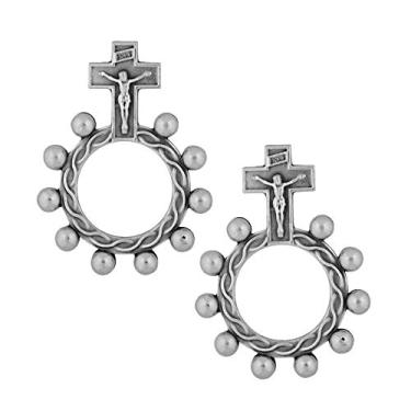 Imagem de Venerare Anel de terço tradicional de 5 cm | 6 temas sagrados duplos | Acessórios de oração | Presente católico para confirmação | Artigos domésticos cristãos, Metal Metal esmaltado