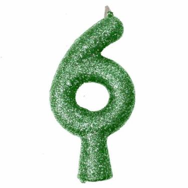 Imagem de Vela de Aniversário Puro Glitter Verde - Festcolor, 6