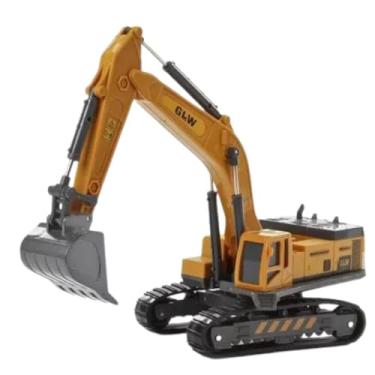 Imagem de Miniatura Escavadeira Hidráulica GLW em Escala 1/50, Braço Articulável, Cabine Rotativa 360°, Esteira de Borracha