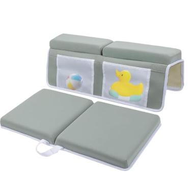 Imagem de Joelheira para banho de bebê, joelheira para dar banho em bebês | 2 almofadas de banho para descanso de cotovelo para banheira - de cotovelo e joelho, tapete de ajoelhamento para banheira para momento
