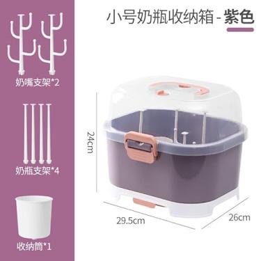 Imagem de Secador de Rack de Garrafa, Organizador de Armazenamento de Garrafa de bebê Suporte de Garrafa de bebê Caixa de Armazenamento de Garrafa de Enfermagem de Plástico, Armazenamento