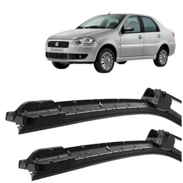 Imagem de Par Palheta Limpador Parabrisa em Silicone Compatível com Fiat Siena 2002 2003 2004 2005 2006 2007 Tipo Gancho