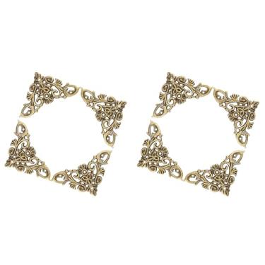 Imagem de Protetores de Canto Em Formato Oco, Estilo Antigo, 24 Peças, para Caixas de Joias, Livros de Recortes e álbuns, Detalhes Decorativos Vintage de Caixa de Madeira