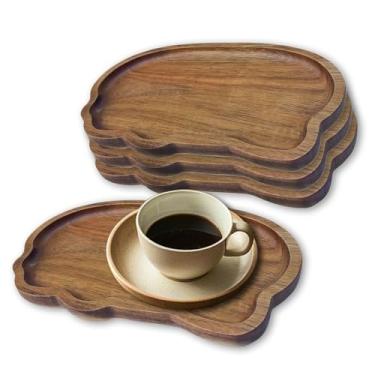 Imagem de Bandejas de servir de madeira, tábuas de charcutaria, pratos de madeira, pratos de madeira, pratos de jantar de queijo a granel para sobremesa, lanche, pão, frutas e aperitivos (GON-5, S)