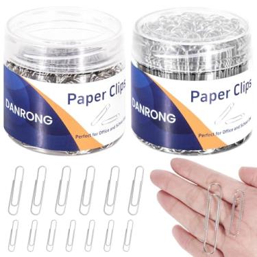 Imagem de DANRONG Clipes de papel antiderrapantes de 400 peças, tamanhos variados, médios e grandes (3,3 cm e 5 cm), clipes de papel, clipe de papel para papelada, escritório, escola, casa