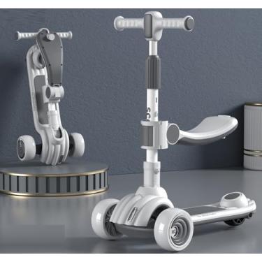 Imagem de Patinete Infantil 2 em 1 com assento, luz e música Velorad Kids Z-Rader Cinza