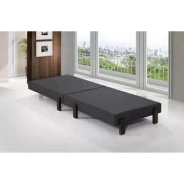Imagem de Cama Dobrável Portátil Solteiro Colchão Embutido Pés em Madeira 188x88