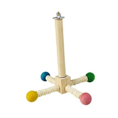 Imagem de Generic Poleiro de, suporte de pássaros, brinquedo de exercício de periquito, poleiro de mesa, poste de estação para araras, calopsitas, periquitos,
