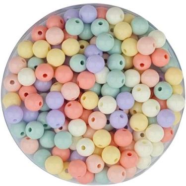 Imagem de Miçangas Opacas 08mm e 06mm 50un Colorida Candy  Para Pulseiras Passan