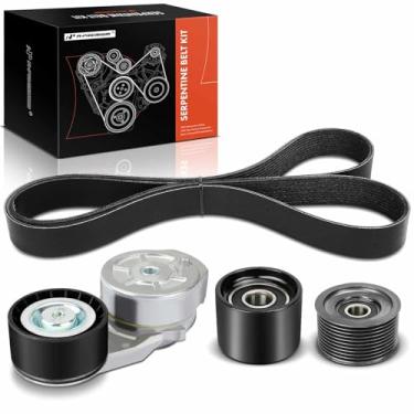 Imagem de A-Premium Kit de correia de transmissão serpentina do motor compatível com carros Mack & Volvo - Granite 2009, VHD 2014, VAH 2013-2015 10,8L