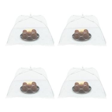 Imagem de Kit 4 Tela Mosquiteiro Tule Protetor Alimento Grande 40Cm