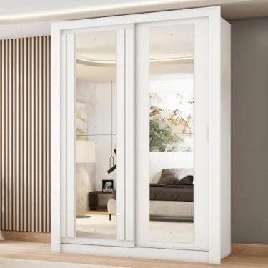 Imagem de Guarda Roupa Solteiro 2 Portas Darvi Prime Carraro Ripado Branco