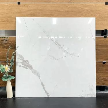 Imagem de Kit C/ 6 Placa Adesiva Mármore 3d Autocolante Parede Lavável 60x60cm (Marmore Branco)