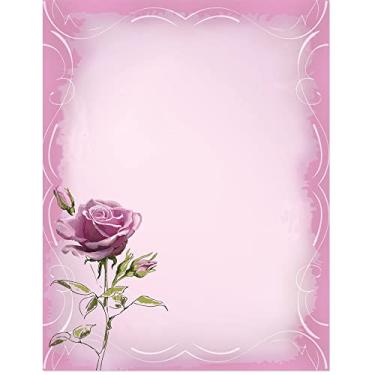 Imagem de Paperdirect Proper Rose Valentine Papel de papelaria com tema de férias, papel de borda, papel timbrado 21 x 28 cm, 25 folhas, papel de escrita premium elegante, papel decorativo para impressora