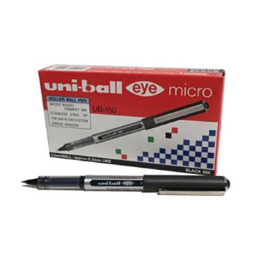 Imagem de Uni-Ball 162545000 caneta esferográfica Micro ponta de 0,5 mm UB-150 Eye - Preta (pacote com 12)