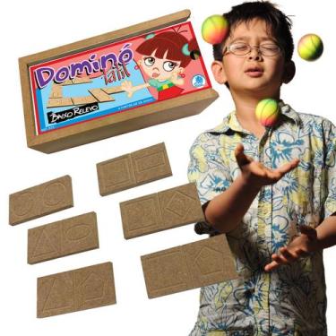 Imagem de Jogo Infantil Educativo Sensorial Dominó Tátil Baixo Relevo - Simque
