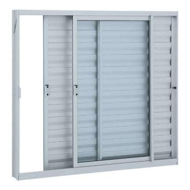 Imagem de Janela Veneziana em Alumínio 100 x 120 x 7,6 cm 3 Folhas Direita Alumi