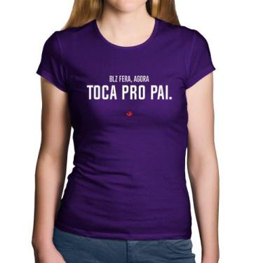 Imagem de Baby Look Algodão Toca pro pai - Foca na Moda, Roxo, M