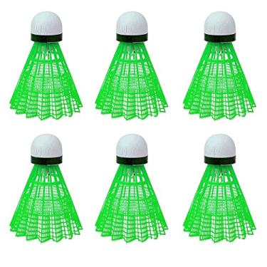 Imagem de YUANZ Petecas LED Badminton Pacote com 6, Petecas de Plástico Badminton Birdies, Peteca Esportiva para Exterior Interior (Verde)