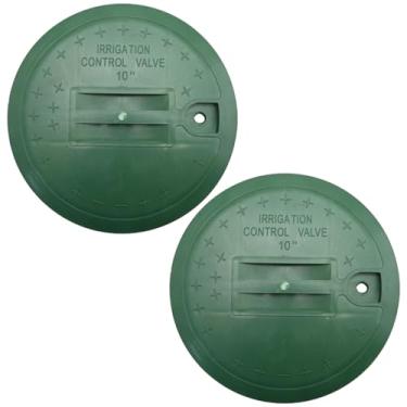 Imagem de VIKKSAER Tampa de caixa redonda de válvula de irrigação de 2 peças, tampa universal de válvula de aspersão de 25 cm, protetor de aspersor para válvulas de irrigação, válvulas de entrada de água,