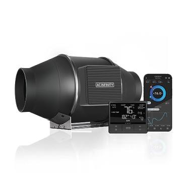 Imagem de AC Infinity CLOUDLINE T4, Ventilador de duto em linha silencioso de 10 cm com controlador de temperatura e umidade - Ventilador de exaustão de ventilação para aquecimento de impulso de resfriamento, barracas de crescimento, hidroponia
