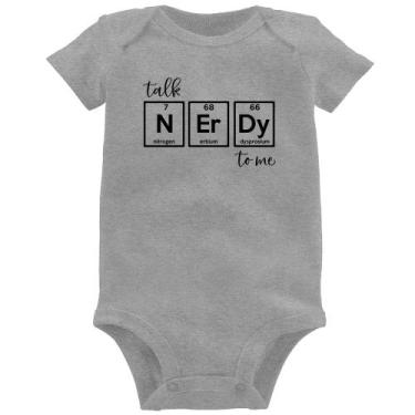 Imagem de Body Bebê Talk Nerdy To Me - Foca na Moda, Cinza, GG