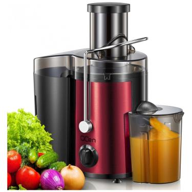 Imagem de Centrífuga de Frutas 500mL com Bocal de Alimentação Largo, 2 Velocidades e Proteção Contra o Superaquecimento, 500W,110v, Qcen, Vermelho