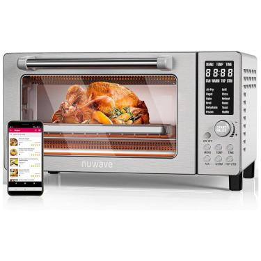 Imagem de Forno de Convecção 12 em 1, 19,8L com Controle de Temperatura, Display LED e Aquecedores Superior e Inferior, 110V 1800W, Nuwave, Prata