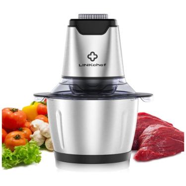 Imagem de Mini Processador de Alimentos até 5 Xícaras em Aço Inoxidável, LINKChef, 110V 250W, Prata