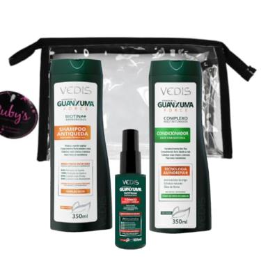 Imagem de Kit Guanxuma Shampo cabelo seco Condicionador Tônico Cabelos Resistentes + necessaire