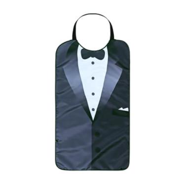 Imagem de Zialofi Babador Adulto Premium, Lavável, Reutilizável, para Adultos, Homens, Mulheres, Lavável à Máquina, Idosos, Fácil de Limpar, à Prova D'água, Terno preto