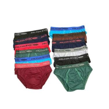 Imagem de Kit 12 Cuecas Falcon Kids  Modelagem Ideal para Crianças, Multicores, 