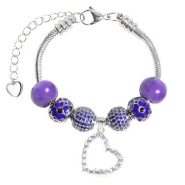 Imagem de White Birch Pulseira com pingente Pandora para o mês todo, melhores presentes de aniversário para mulheres e meninas, joias DIY, 9 inch, Pedra preciosa, Zircônia cúbica