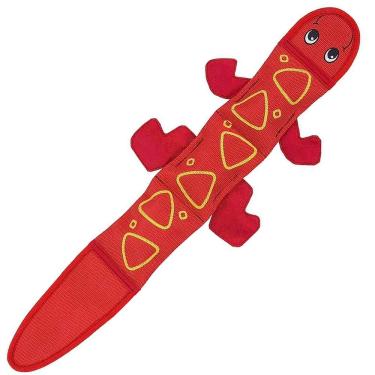 Imagem de Brinquedo Reforçado Fire Biterz Lizard Para Cães Grande Pelúcia Lagarto Firehose Interativo - Outward Hound - Vermelho