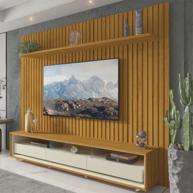 Imagem de Rack com Painel para Tv até 85 Polegadas 3 Gavetas com Rodízios Requinte/nobre Clean