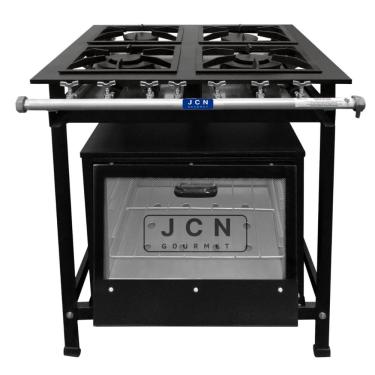 Imagem de Fogão Industrial 4 Bocas 30x30 Baixa Pressão P5 com Forno Tampa de Vidro jcn