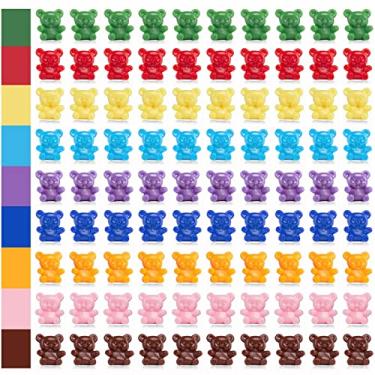 Imagem de XINHUIDALSQ 90 Colored Counting Bears - 0.62 Inch Rainbow Set, 9 Colors, Mini Plastic Bears Math Manipulatives for Toddlers, Ages 3+