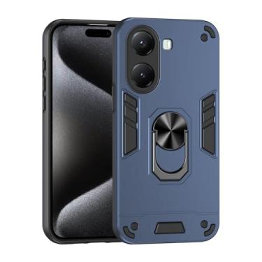 Imagem de Capa compatível com Xiaomi Poco X7 Pro 5G, compatível com Xiaomi Poco X7 Pro 5G Suporte magnético para carro à prova de choque e antiqueda, capa azul