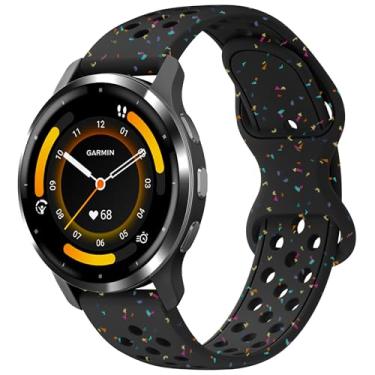 Imagem de Laband Pulseira de silicone esportiva colorida de 22 mm compatível com Garmin Venu 3 de 45 mm/Venu 2/Vivoactive 4, pulseira esportiva macia de plástico reciclado de substituição para Forerunner 265