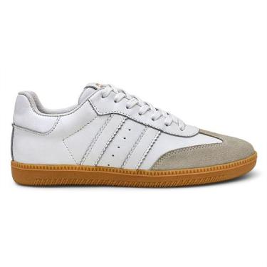 Imagem de Tenis Feminino Casual Couro Confort Samb Elegante Cor Branco 34 ao 39 