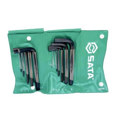 Imagem de Jogo de Chaves Allen Hexagonais Curta de 1,5 à 10mm com 11 Peças - Sat